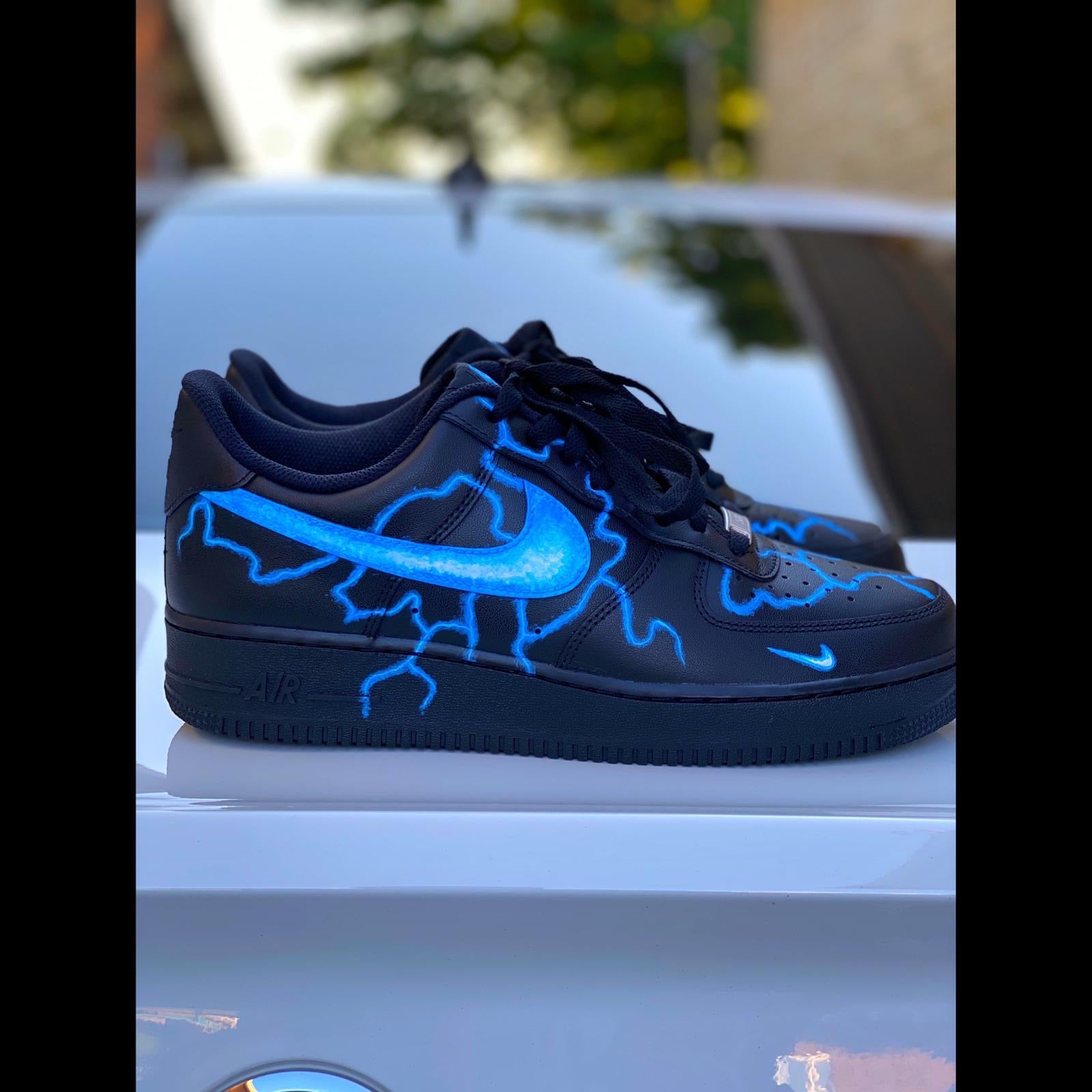 Custom Lightning Black Air Force 1 Sneakers Multi-color 
