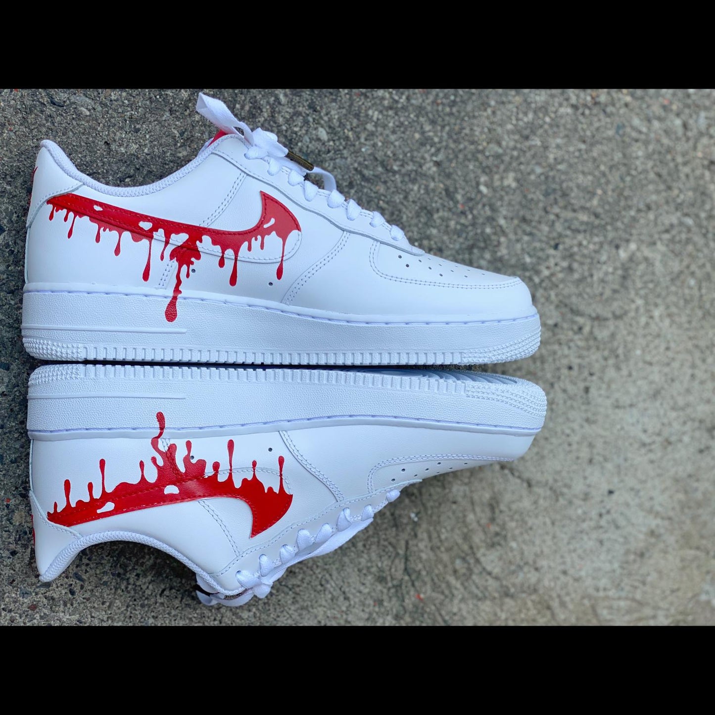 Nike Air Force 1 Custom Sneakers Blood Drip Splatter Red Black